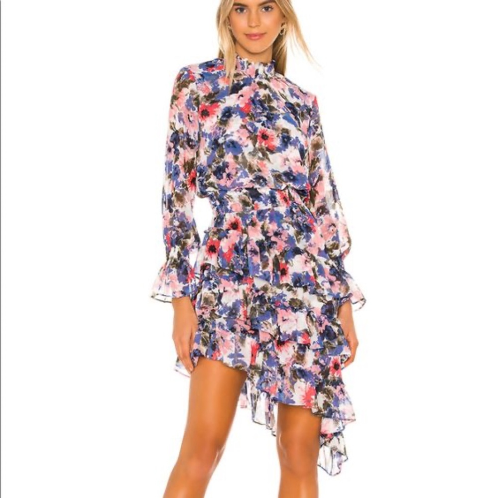 Revolve MISA Los Angeles Savanna Dress Tie Dye Floral XS MSRP $326